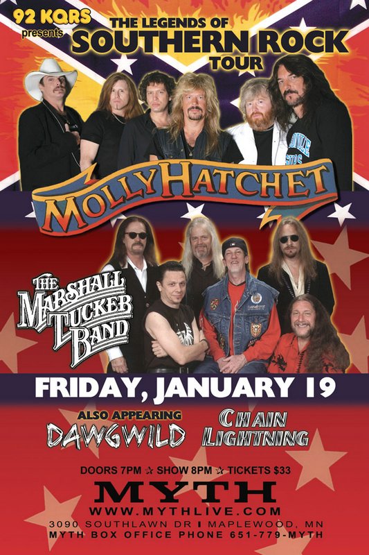 Molly Hatchet, The Marshall Tucker Band, Dawgwild, and Chain Lightning January 19, 2007
The Myth Nightclub
