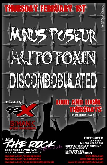Minus Poseur, Autotoxin, and Discombobulated February 1, 2007
The Rock Nightclub