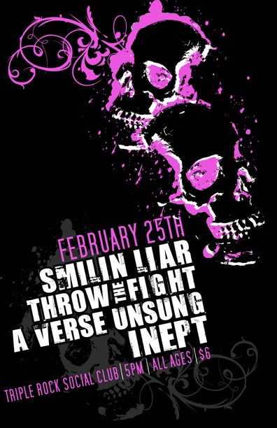 Smilin Liar, Throw The Fight, A Verse Unsung, and Inept February 25, 2007
Triple Rock Social Club