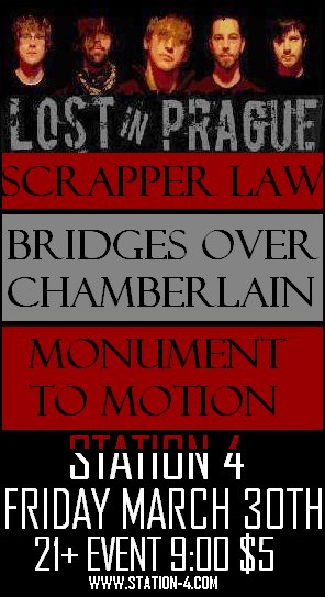 Lost in Prague, Scrapper Law, Bridgest over Chamberlain, Monument to Motion March 30, 2007
Station 4