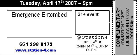 Emergence Entombed April 17, 2007
Station 4