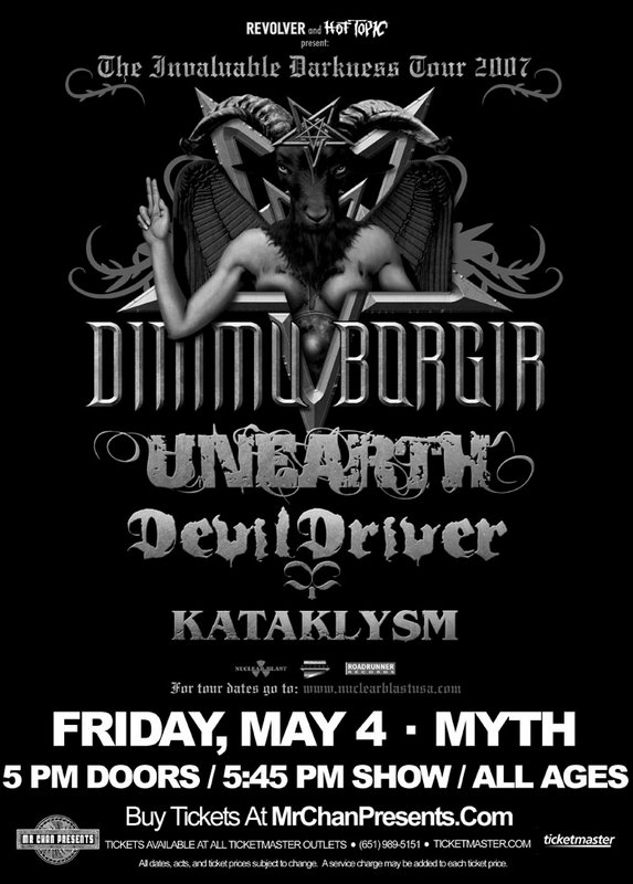 Dimmu Borgir, Unearth, Devil Driver, and Kataklysm May 4, 2007
The Myth